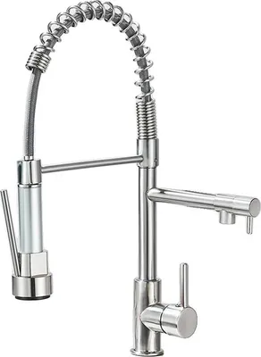 Obrázek produktu pro Kuchyňská baterie, Funkce vytahovacího postřiku, Otáčení o 360 stupňů, Kartáčovaný nikl