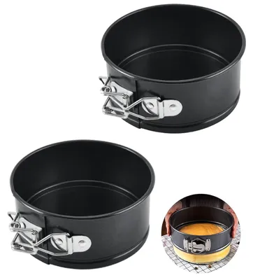 Immagine prodotto di TRANKIELO® - 2 mini teglie per dolci, diametro 11 cm - Rivestimento antiaderente - Acciaio al carbonio - Ideali per torte e dessert