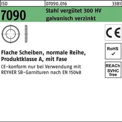 Produktbild von Reyher  Scheiben ISO7090 CE 10(10,5x20x2) HV vz (100 Stück)