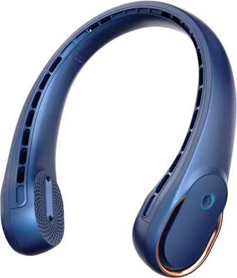 Image de Ventilateur de nuque, ventilateur de nuque portable avec batterie de 4 000 mAh, flux d'air à 360°, 3 vitesses, système anti-enchevêtrement des cheveux