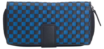 Produktbild von Josephine Osthoff Geldbörse gross doppelter Reißverschluss geflochtenes Leder Damen Geldbeutel mit RFID Schutz Herren Portemonnaie (261)