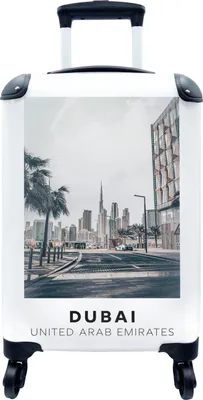 Produktbild von MuchoWow® MuchoWow® Koffer Handgepäck Trolley Rollkoffer Kleine Reisekoffer mit 4 Rollen - Dubai - Skyline - Straße - Cabin Size < 55x40x23 cm & 55x40x20 cm - Fotokoffer - Kabinenkoffer - Boardgepäck