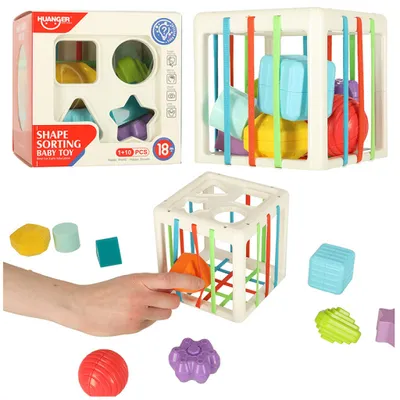 Produktbild von Sensorikwürfel flexibles Puzzle Formsortierer Steckspielzeug 11-tlg.