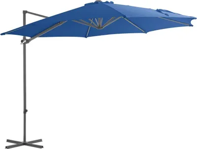 Produktbild von The Living Store Ampelschirm mit Stahlmast Azurblau 300 cm