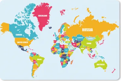 Obrázok produktu pre Podložka pod myš - Mapa sveta - Farby - Písmená - Deti - Chlapci - Dievčatá - 27x18cm - Rohožka pod myš