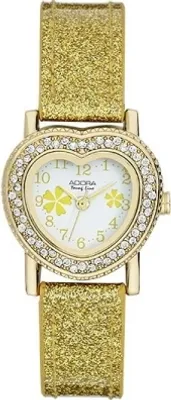 Produktbild von ADORA AY4424 Mädchen Kinderuhr mit Herz Edelstahl gold