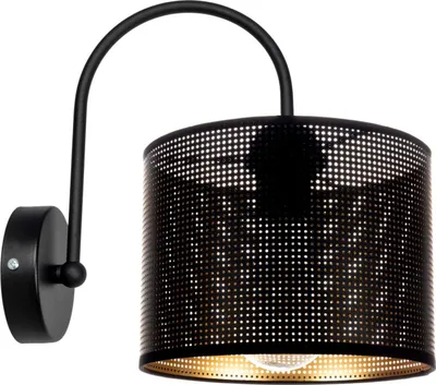 Produktbild von Wandlampe Metall E27 in Schwarz Gold