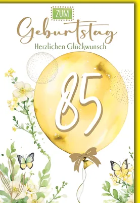 Produktbild von 85. Geburtstag Luftballon herzlichen Glückwunsch Glückwunschkarte mit Umschlag