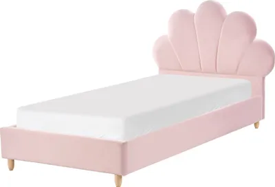 Zdjęcie produktu dla BELIANI Łóżko różowe welurowe tapicerowane 90 x 200 cm ze stelażem nowoczesne do sypialni pokoju dziecięcego