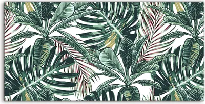 Produktbild von Coloray - Glasbild - 120x60 cm - Wandbild - Glasbilder - Tropische Palm blätter zarte Aquarell