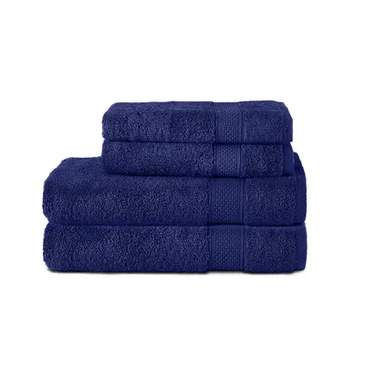 Obrázok produktu pre Komfortec 4-dielna súprava uterákov zo 100 % bavlny, 2 uteráky 50x100 cm a 2 osušky 70x140 cm, froté, mäkké, tmavomodré