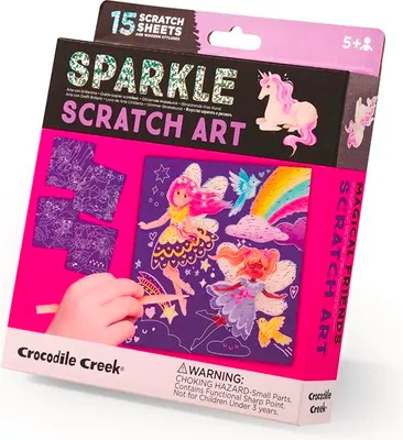 Produktbild von Crocodile Creek Sparkle Scratch Art/Magical Friends