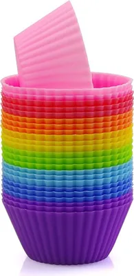 Produktbild von AVANA Wiederverwendbare Muffinformen aus hochwertigem Silikon (24 Stück) umweltschonend Cupcake BPA-frei Muffin Backformen Muffinförmchen 8 Farben