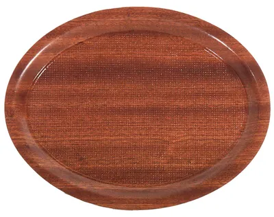 Produktbild von Serviertablett, oval. rutschfest, 26x20x1,3 cm, mahagoni Optik