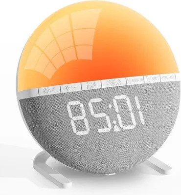 Produktbild von Digitale Lichtwecker mit Sonnenaufgangssimulation, 7 Wecktönen, warmweißes Nachtlicht