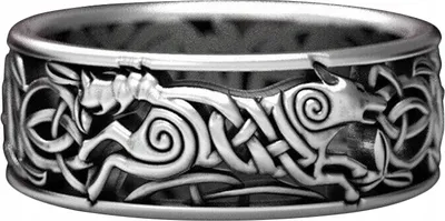 Produktbild von Wikinger Siegelring Nordischer Wolf Rune 148