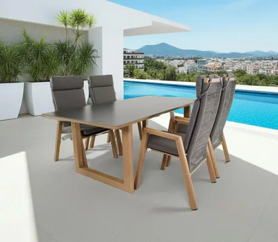 Produktbild von Lesli Living 5-teilig Dining-Set Sitzgruppe in Holzoptik