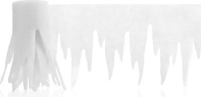 Produktbild von com-four® 500 cm Eiszapfen-Girlande - 5 Meter Kunstschneeband als Weihnachtsdeko - weiße Fensterbilder Dekoschnee - Eiszapfen Winterdeko für Fenster und Türen
