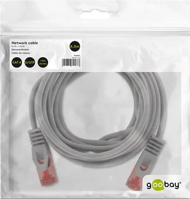 Immagine prodotto di Cavo patch CAT 6, U/UTP, grigio, 10 m - Conduttore in rame rivestito di alluminio (CCA)