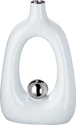 Produktbild von Gilde Vase, "Tonda", Keramik, weiß, VE 2, L. 7.5 cm, B. 18.5 cm, H. 30 cm 47278 4009079472783