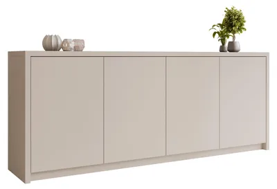 Produktbild von MIRJAN24 Kommode Solid 4D, Stilvoll Wohnzimmer, Kommode mit vier Drehtüren (Farbe: Sandbeige)