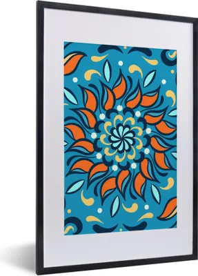 Produktbild von MuchoWow® MuchoWow® Gerahmtes Poster Blume - Blätter - Abstrakt - Muster 40x60 cm - Poster mit zchwarzem Bilderrahmen - Poster in Rahmen