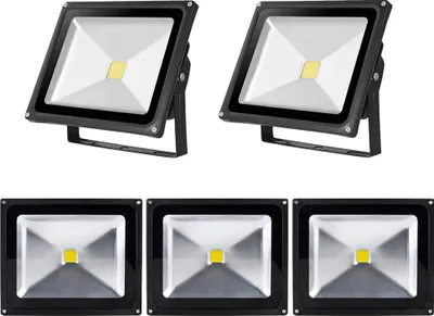 Immagine prodotto di Greenmigo 5 pezzi 50W LED faretto proiettore bianco freddo bianco freddo alloggiamento nero illuminazione oggetti faretto da esterno faretto da parete proiettore faretto da giardino IP65 85V-265V