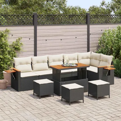 Immagine prodotto di Maison Exclusive - Set da giardino composto da 10 pezzi, divano in rattan sintetico nero