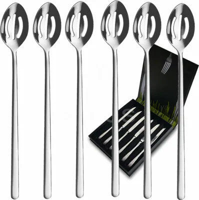 Produktbild von Picard & Wielpütz - Geschenkbox mit 6 Stahlheft-Steakmessern - Serie Ventura - Edelstahl - poliert - spülmaschinenfest, Size:6 Olivenlöffel lang