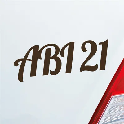 Produktbild von Auto Aufkleber ABI 21 Abitur 2021 19x7 cm Braun Sticker Heckscheibenaufkleber