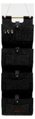Produktbild von Hängeorganizer für Tür und Wand, praktischer Wandorganizer, Aufbewahrungstasche für Garderobe, Bad, Küche, multifunktionale Taschen mit 3 Schlüsselanhängern