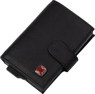Produktbild von Travel N Meet Herren RFID Leder Geldbörse Brieftasche Portemonnaie Schwarz Hochformat (LBC-118)