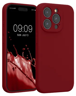Produktbild von kwmobile Hülle kompatibel mit Apple iPhone 15 Pro - Hülle Silikon gummiert - Handyhülle - Handy Case in Rhabarber Rot