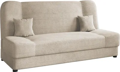 Produktbild von MIRJAN24 Schlafsofa Jonas Cord, Schlaffunktion und Bettkasten, Stilvoll Polstersofa (Farbe: Poso 100)