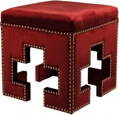 Produktbild von Casa Padrino Luxus Hocker Rot 41 x 41 x H. 45 cm - Club Hotel Hocker