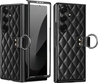 Obrázok produktu pre Pre Samsung Galaxy Z Fold7 VIETAO Diamond Design Metal Ring Protective Cover Black