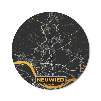Produktbild von MuchoWow® Mauspad Mousepad Deutschland - Schwarz und Gold - Neuwied - Stadtplan - Karte 50x50 cm - Mousepads - Maus Mat - Pad - Mausunterlage - Vinyl