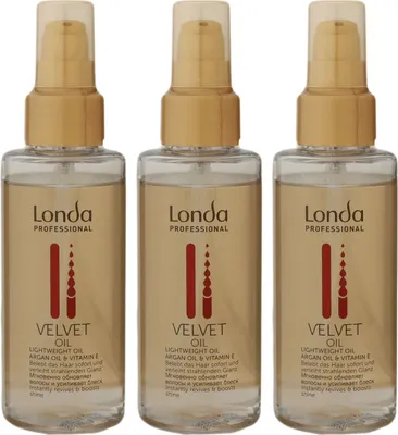 Produktbild von Londa Velvet Oil 3 x 100 ml Lightweight Haaröl mit Arganöl Set