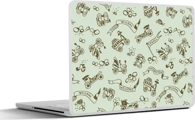 Produktbild von MuchoWow® Laptop Aufkleber Sticker Cover Jahrgang - Auto - Oldtimer - Junge - Muster 30x22 cm - Laptop-Sticker