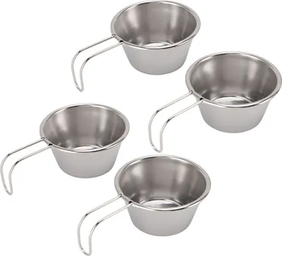 Produktbild von 4PCS Wandern Suppe Dish Schalen kompakte leichte multifunktionale Lebensmittelqualität Edelstahl Camping Cup Schalen für Outdoor