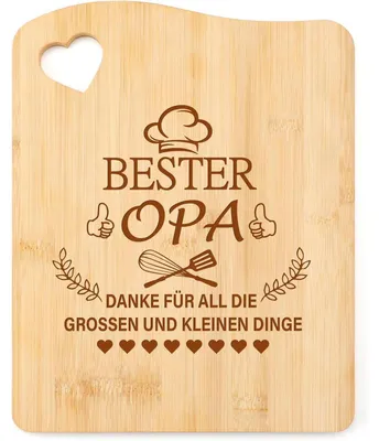 Productafbeelding van Snijplank bamboe, 21,5x27,5 cm. Cadeau voor opa, verjaardag, kerst, pasen, vaderdag