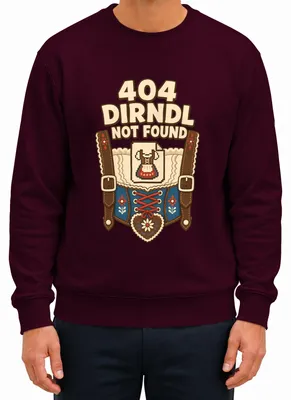 Obrázok produktu pre 404 – Dirndl nenájdený. Veselé tričko s ľudovým motívom, kožené nohavice, mikina s motívom Oktoberfestu, pulóver, bordó, veľkosť 3XL