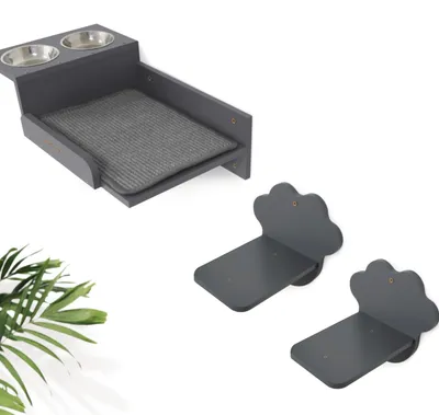 Produktbild von Katzenkletterwand Set mit Futterstation und Treppe
