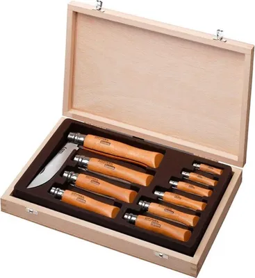 Produktbild von Opinel TRADITIONELLE HOLZKISTE 10 STÜCK Carbon