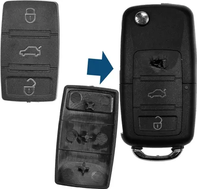 Produktbild von Auto Schlüssel Tasten Set 2X Tastenfeld 3 Tasten Klappschlüssel kompatibel mit VW Golf Beetle Passat Caddy Tiguan EOS T5