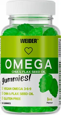 Produktbild von Weider Omega + Chia + Flax Seed Oil Gummies (50) Lime - Vitamine, Mineralien & Gesundheit - Fettsäuren
