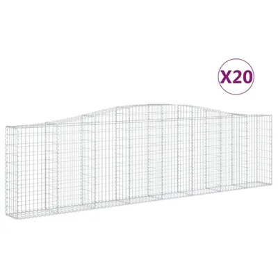 Produktbild von Gabionen mit Hochbogen 20Stk. 400x30x100/120cm Verzinktes Eisen