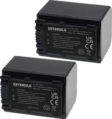 Produktbild von EXTENSILO 2x Akku kompatibel mit Sony DCR-SR62E, DCR-SR67E, DCR-SR68E, DCR-SR68E/S, DCR-SR68/R, DCR-SR68, DCR-SR67 Kamera (1500 mAh, 7,2 V, Li-Ion)