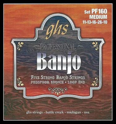 Zdjęcie produktu dla GHS PF160, Banjo, Brąz fosforowy, 5 szt.