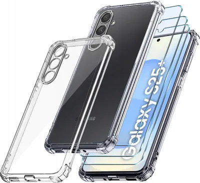 Obrázek produktu pro ZESTAW Etui do Samsung S25+ Plus ANTI-SHOCK CLEAR WZMACNIANE 3 SZTUKI SZKŁO